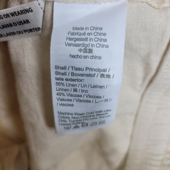 NEW J CREW Shorts Plus XXL Linen Drawstring Casual Pull On Drawstring Tan Beige - Picture 8 of 8